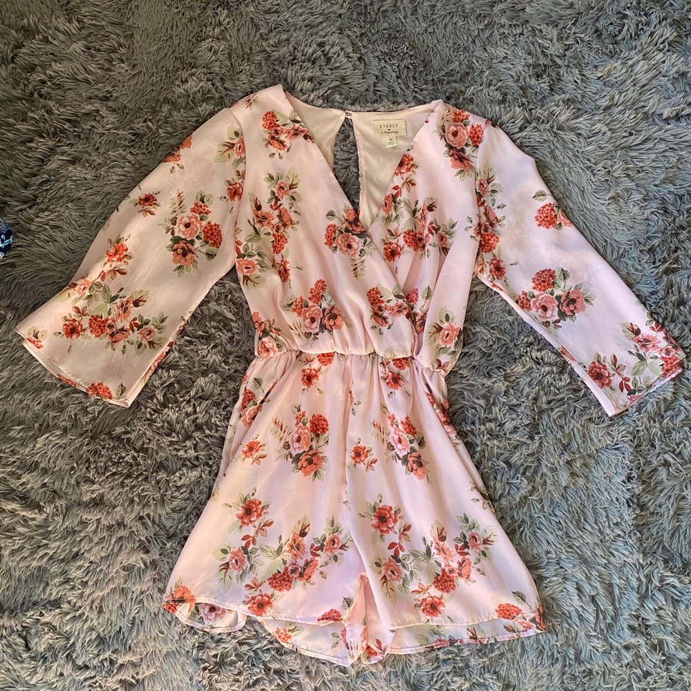 Pink Floral Romper